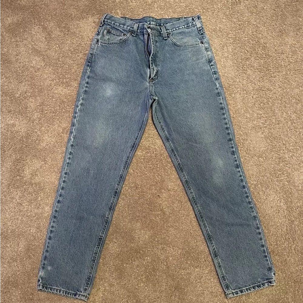 Carhartt Mens Jeans 36x32 Blue Denim Traditional Fit Straight Cut, Preowned